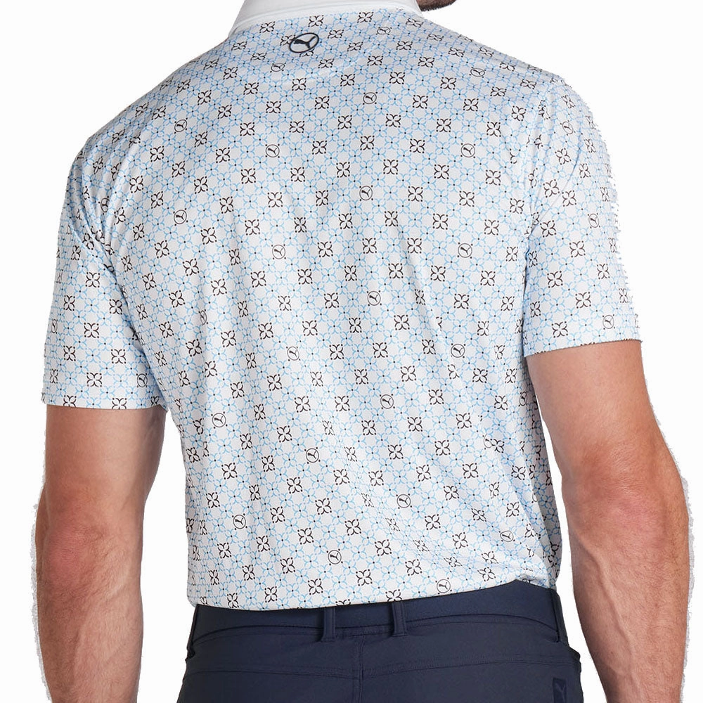 Effortless Wearable Puma Pure Monogram Polo Shirt - White Glow/Aqua Blue