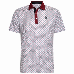 Trendy Comfortable Shape Puma Pure Monogram Polo Shirt - White Glow/Intense Red