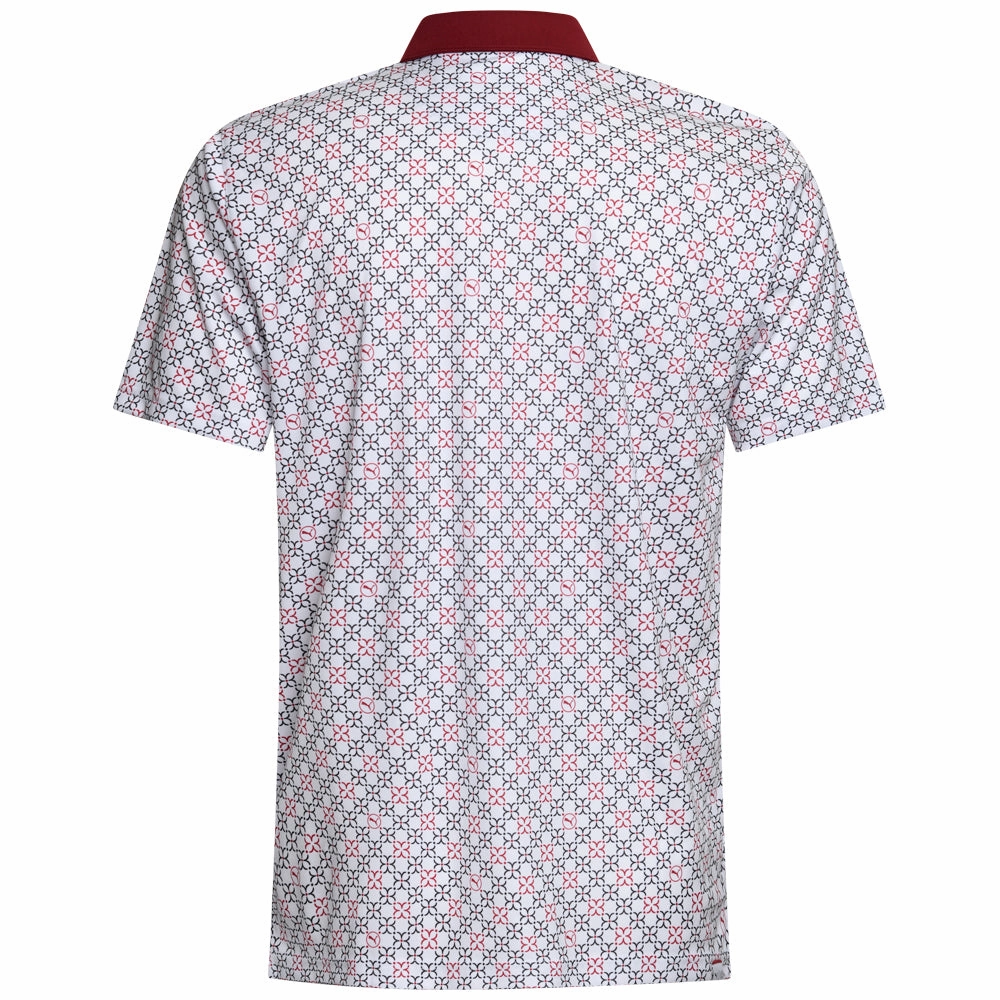 Urban Casual Puma Pure Monogram Polo Shirt - White Glow/Intense Red