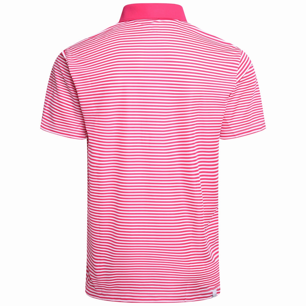 Puma Pure Stripe Polo Shirt - Aqua Blue/Garnet Rose Fashion Outfit