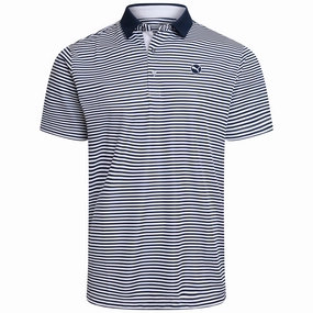Outdoor Light Puma Pure Stripe Polo Shirt - Deep Navy/White Glow