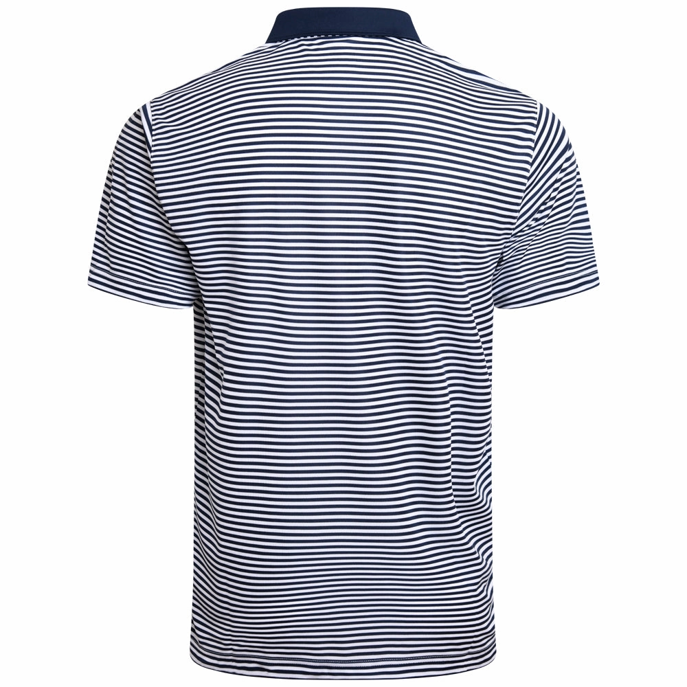 Casual Layer Wear FlexibleKnit Puma Pure Stripe Polo Shirt - Deep Navy/White Glow