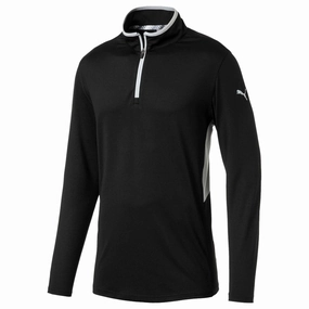 casual party product shiny accents appeal Puma Rotation 1/4 Zip Pullover - Black