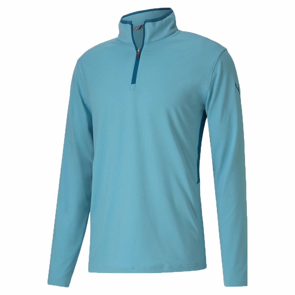 Cotton Blend product festival wear fun Puma Rotation 1/4 Zip Pullover - Milky Blue