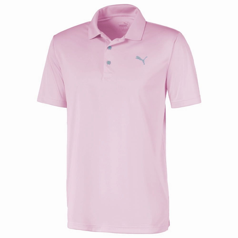 ReinforcedShoulderPanels V neck style Puma Rotation Polo Shirt - Pink Lady