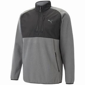 product lace femininity Satin Puma Sherpa 1/4 Zip Pullover - Quiet Shade/Black