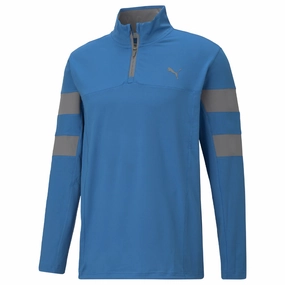 Yoga Friendly Puma Torreyana 1/4 Zip Sweater - Star Sapphire/Quiet Shade