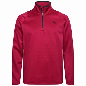 Puma Waffle Fleece 1/4 Zip Sweater - Intense Red Cozy clothing Lightweight Layer