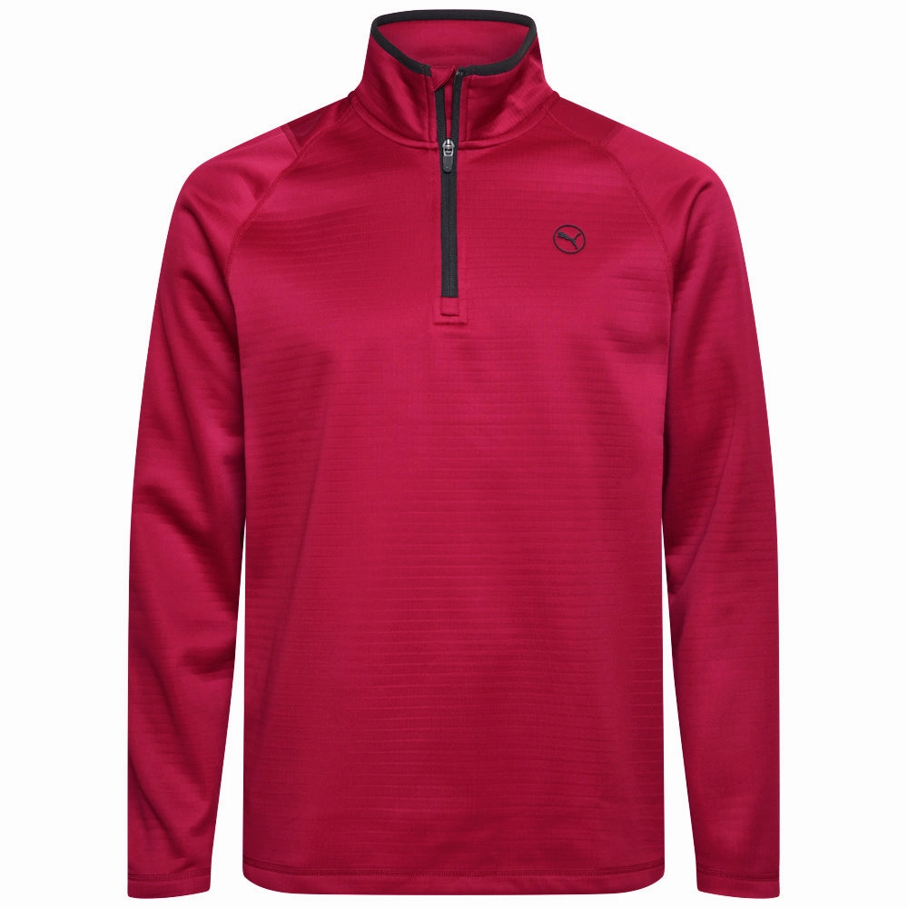 Athletic Wear goes with jeans Puma Waffle Fleece 1/4 Zip Sweater - Intense Red