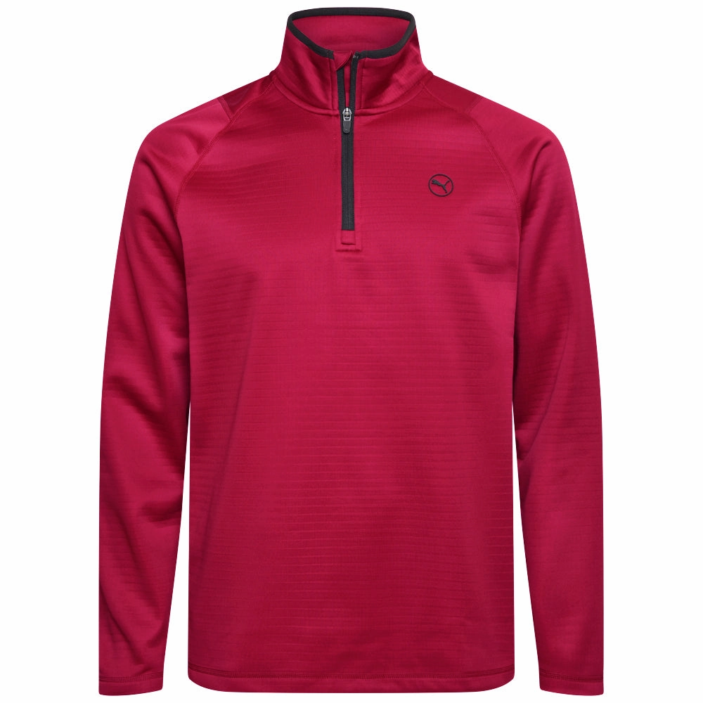 Puma Waffle Fleece 1/4 Zip Sweater - Intense Red fit for home