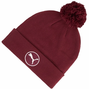 Comfortable Wear Rain Protection Puma WRMLBL Removable Pom Beanie - Ruby Shimmer