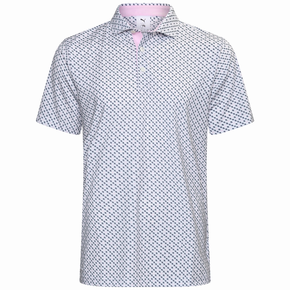 Smooth Jersey Texture Sleek And Stylish Puma X AP Micro Umbrellas Polo Shirt - White Glow