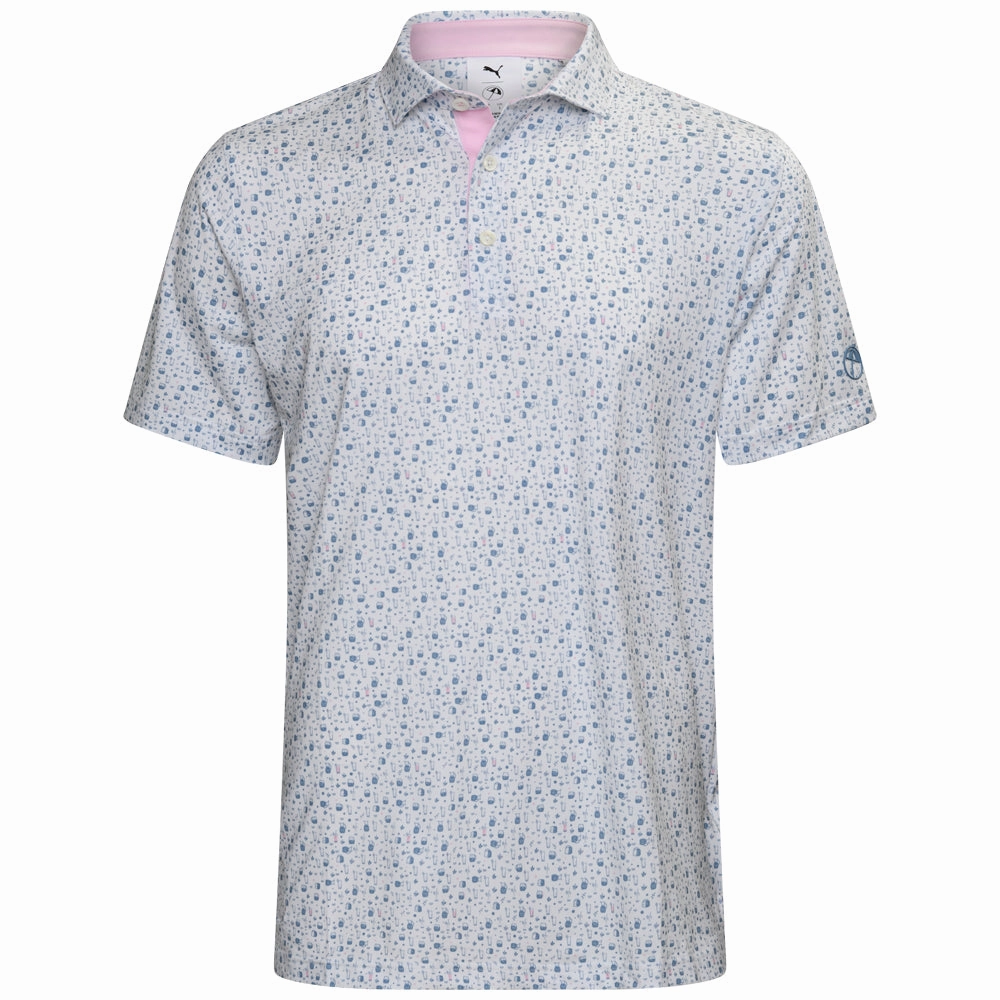 Puma X AP Tea Time Polo Shirt - White Glow/Zen Blue family gathering Timeless Appeal
