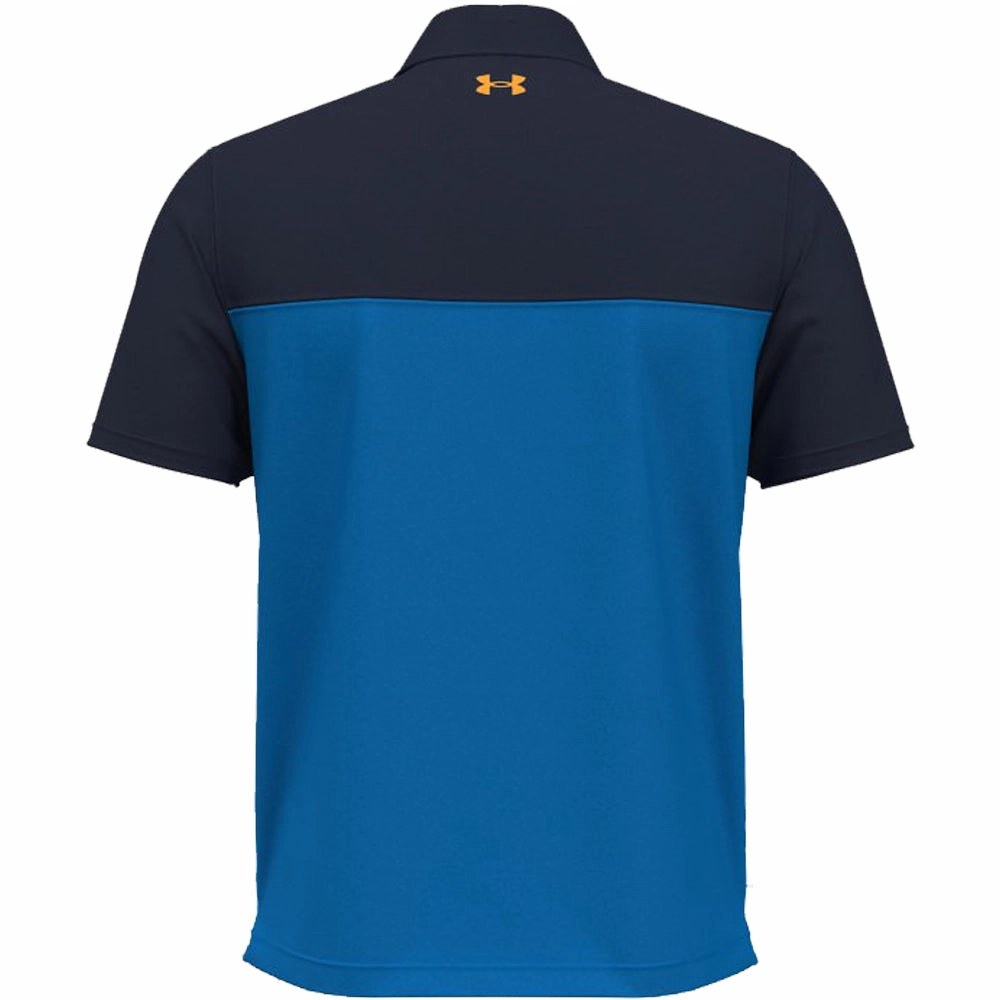 Under Armour T2G Color Block Polo Shirt - Photon Blue/Midnight Navy/Nova Orange Reversible Design Concept