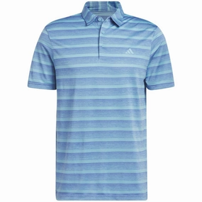 Classic Wearable adidas 2 Colour Stripe Polo Shirt - Blue Fusion/Preloved Blue