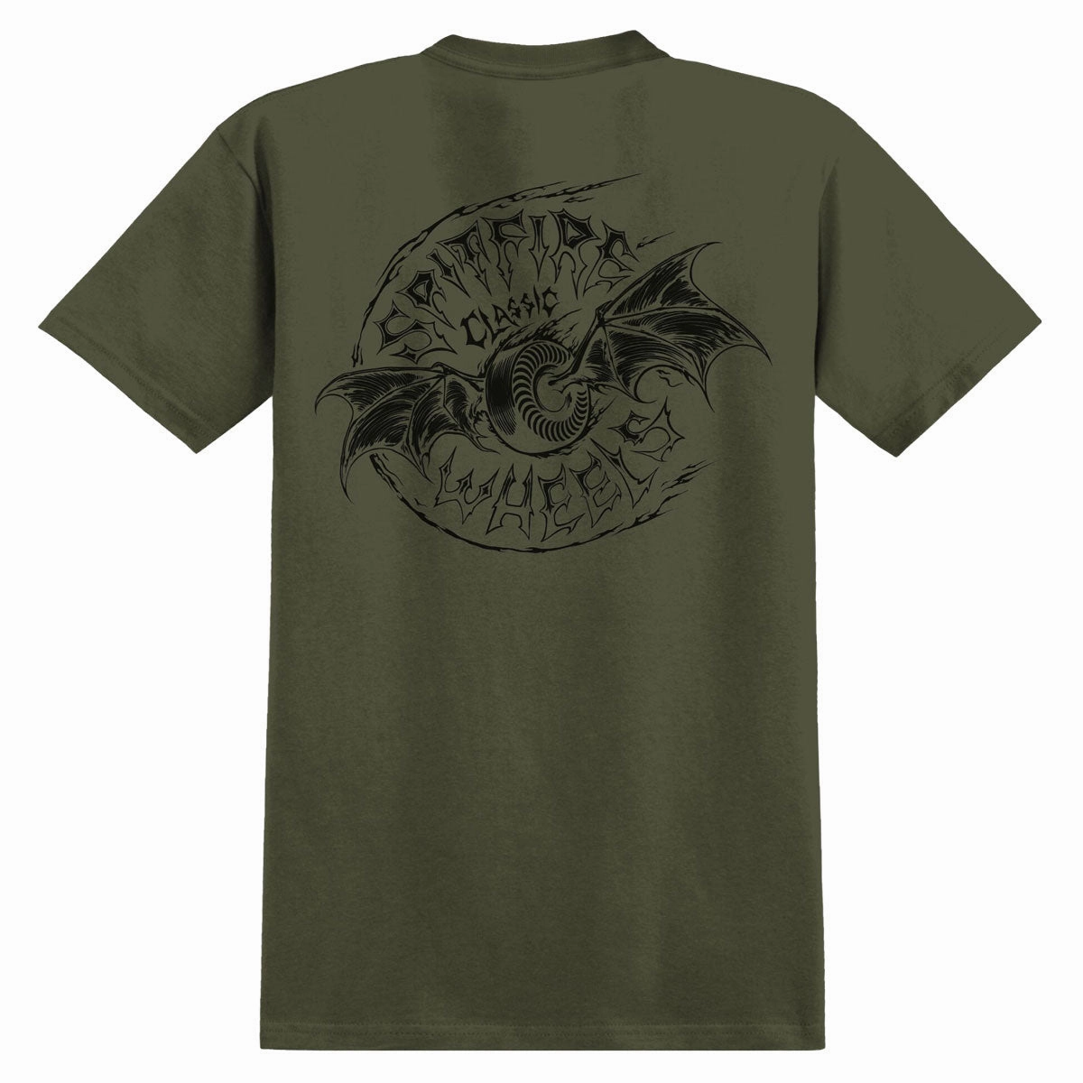 Premium Material Spitfire Batwing Classic T-Shirt - Military Green/Black