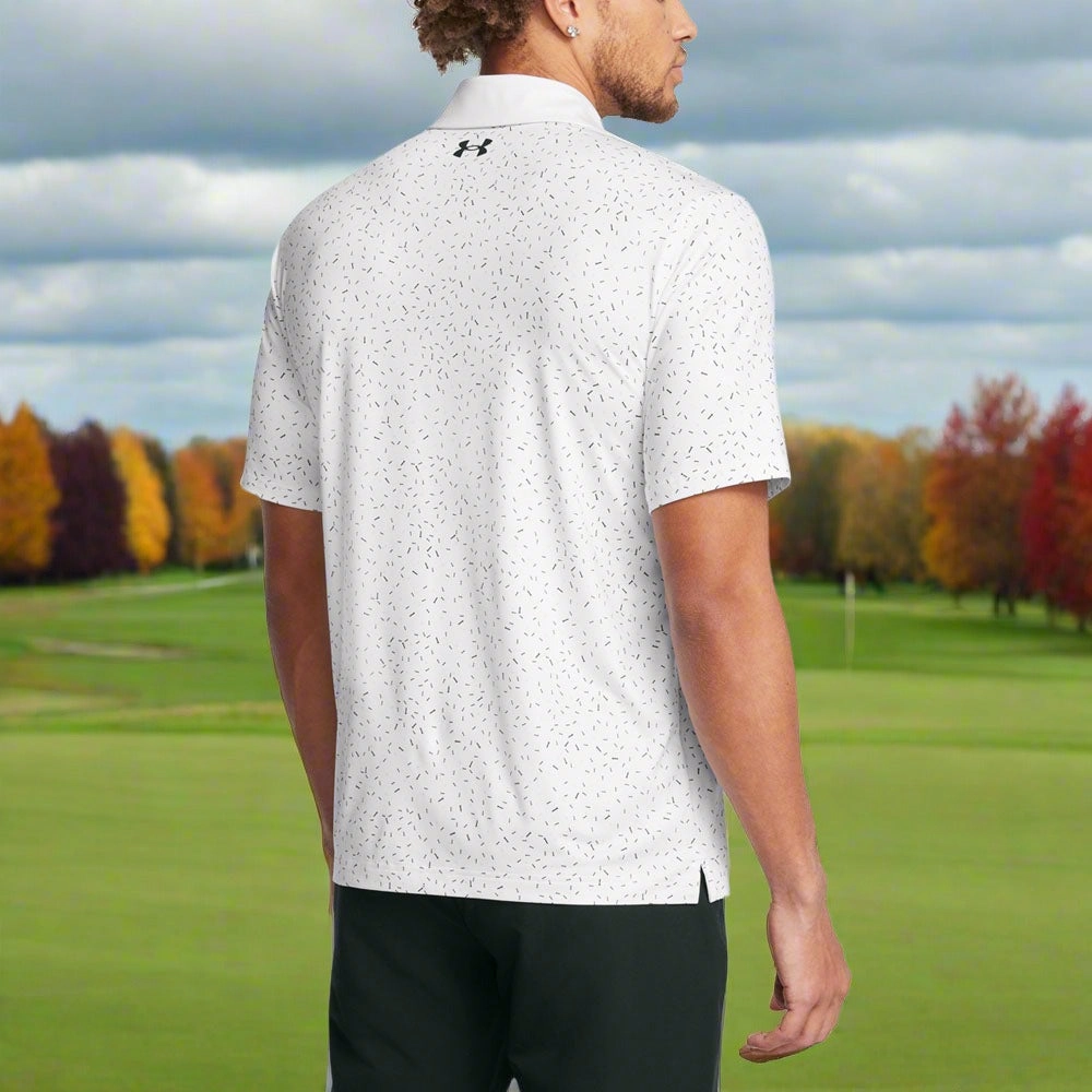 Layering Comfort Oversized Cut Under Armour T2G Printed Polo Shirt - White/Black