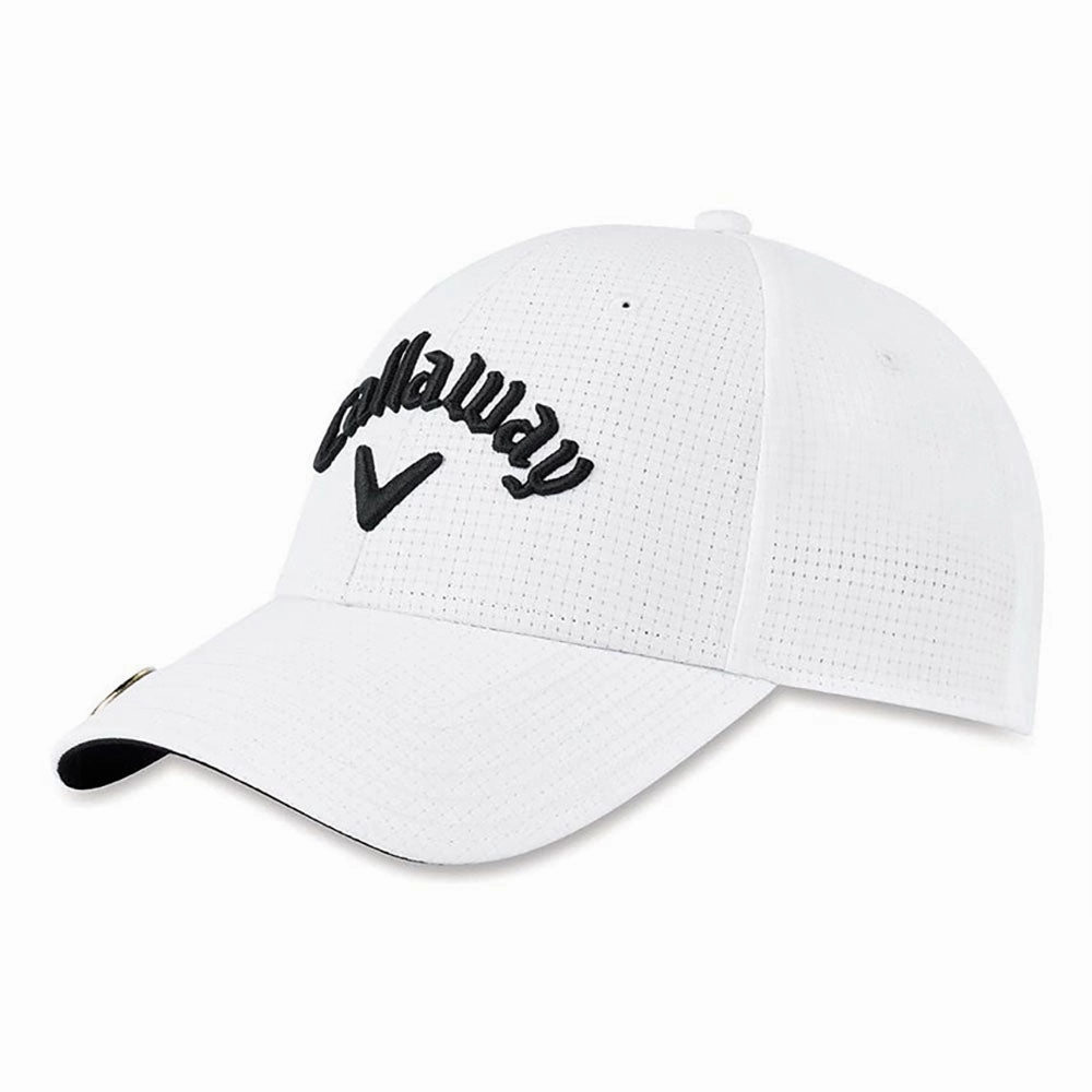 Callaway Stitch Magnet Cap - White Newsboy cap