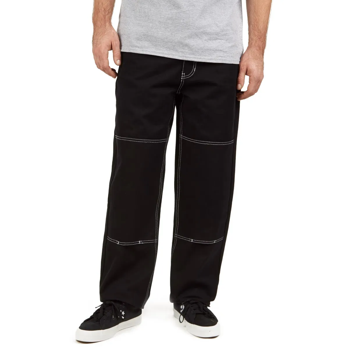 Flat Seams CCS Double Knee Original Relaxed Canvas Pants - Black/White