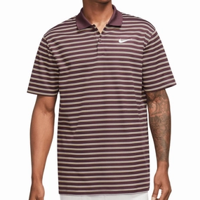 Nike Dri-FIT Victory Striped Polo Shirt - Burgundy Crush/White AdvancedMoistureManagement