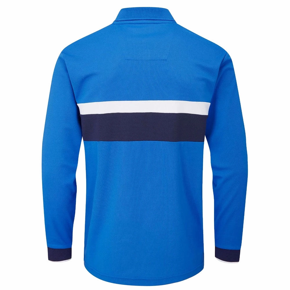 Stuburt Motion Long Sleeve Polo Shirt - Royal Recycled Material Reinforced Shoulders