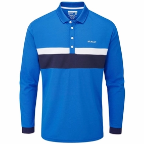 Trendy Tops Stuburt Motion Long Sleeve Polo Shirt - Royal