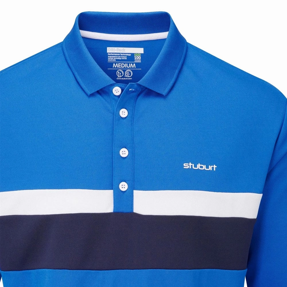 Stuburt Motion Long Sleeve Polo Shirt - Royal Soft Touch Fit kids'