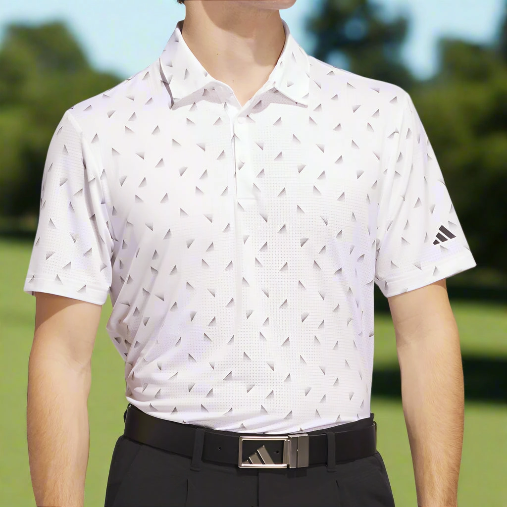 SustainableManufacturing adidas Ultimate365 Printed Mesh Polo Shirt - White/Black