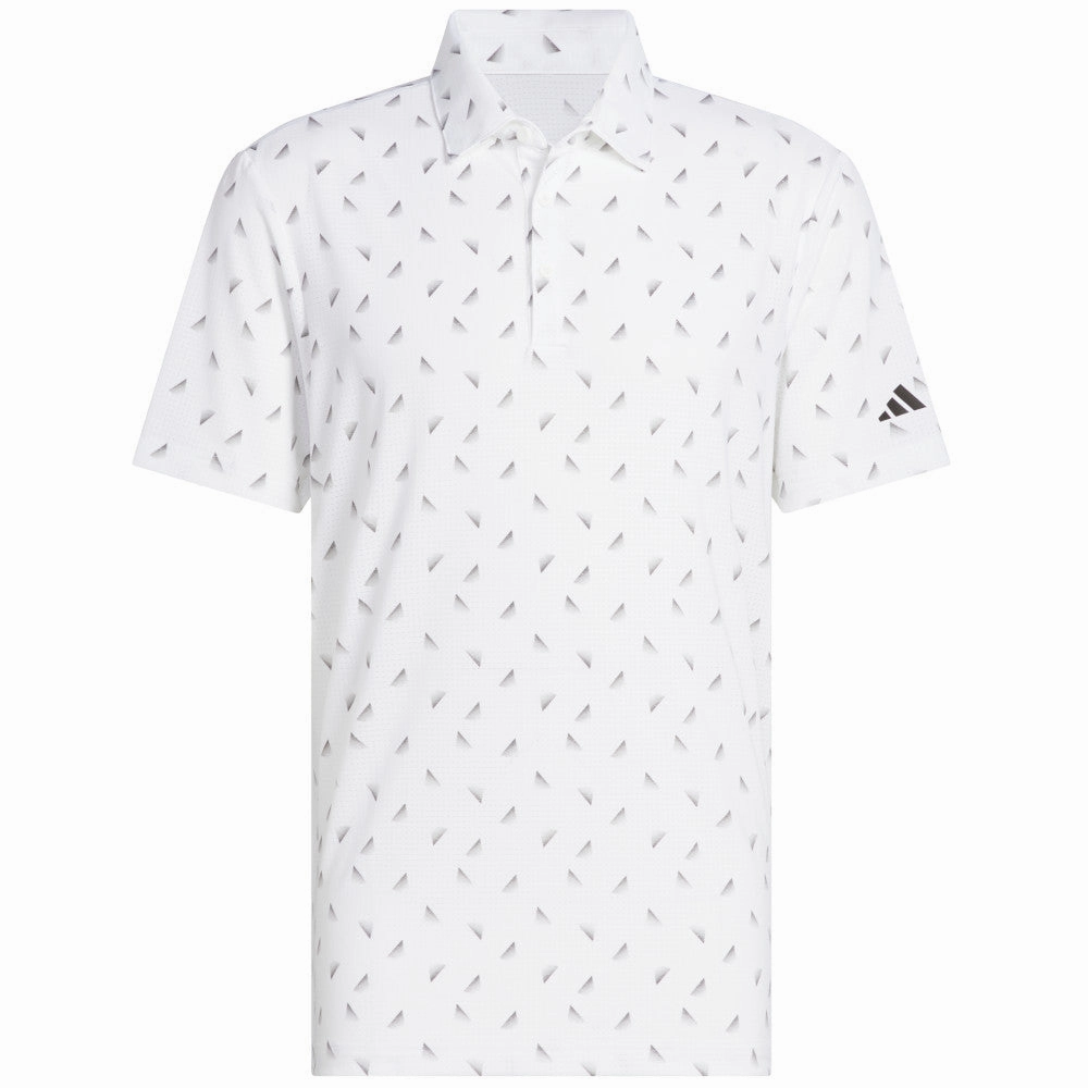 Unisex adidas Ultimate365 Printed Mesh Polo Shirt - White/Black