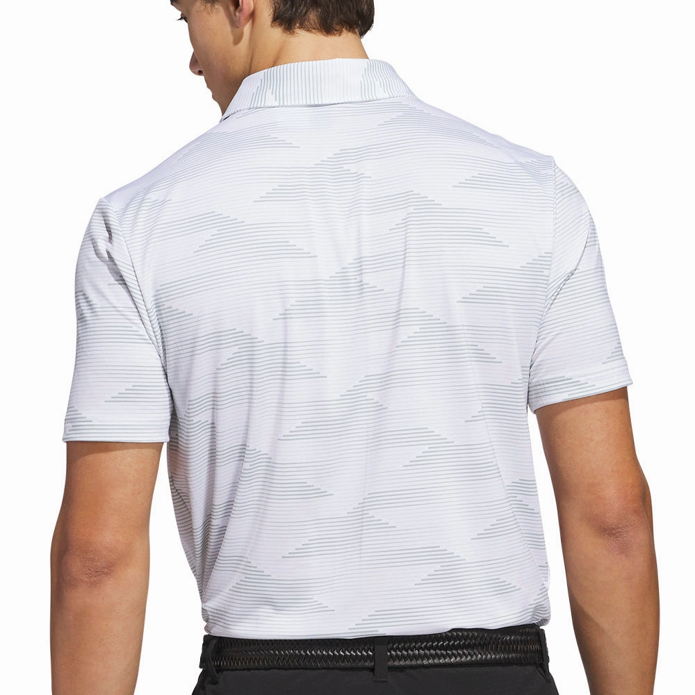 adidas Ultimate365 Speed Stripe Polo Shirt - White/Silver Green hypoallergenic material