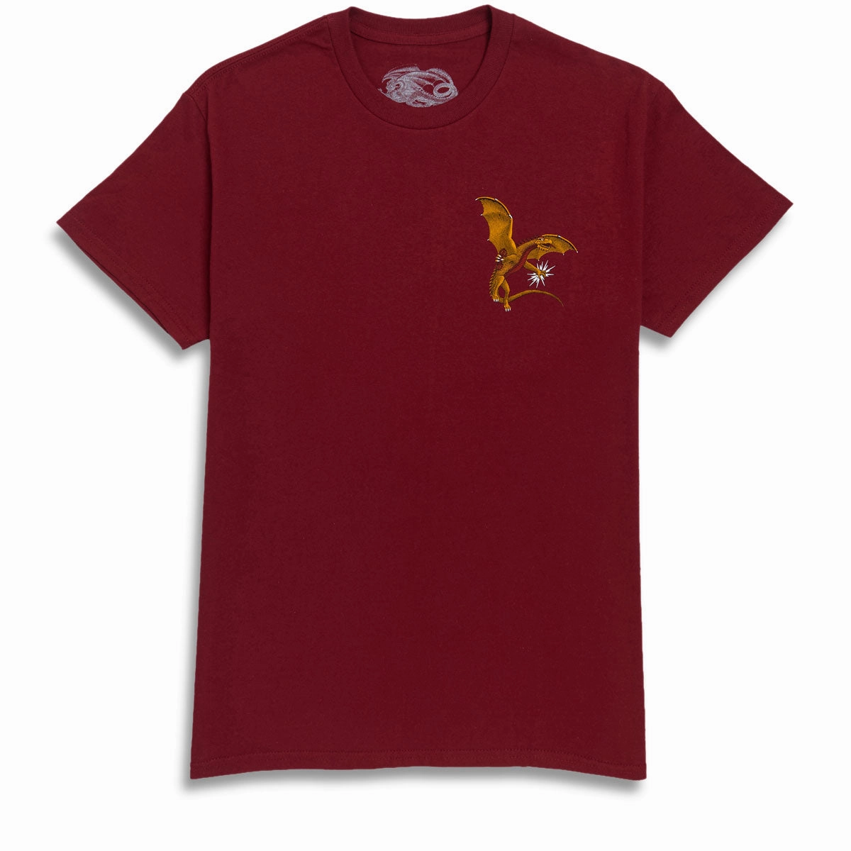 Powell-Peralta Dragons Logo T-Shirt - Burgundy Summer Wardrobe Pocket Reinforcement