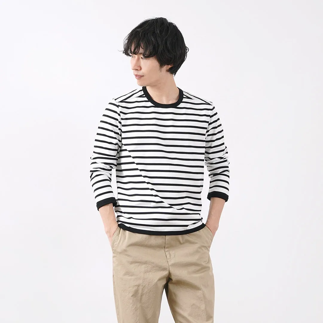 RE MADE IN TOKYO JAPAN / Perfect Inner Giza Cotton Striped Crew Neck Long Sleeve T-Shirt Street Trend Look Seasonal Layer