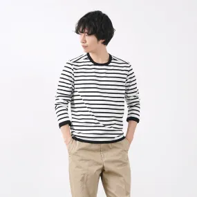 UltraLightweight Street Casual RE MADE IN TOKYO JAPAN / Perfect Inner Giza Cotton Striped Crew Neck Long Sleeve T-Shirt