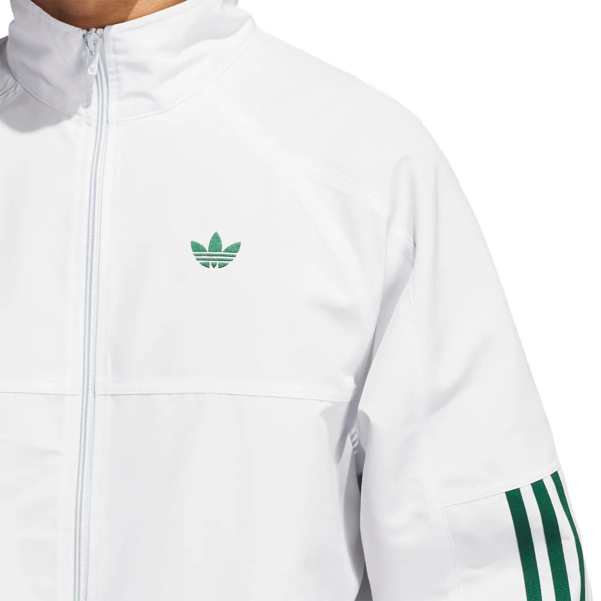Thermal Retention Layer Water Resistant Adidas Gatsele Track Jacket - Crystal White/Dark Green