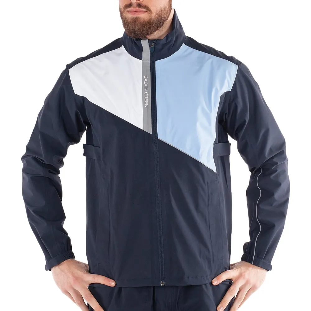 Extended Coverage Comfy Layers Galvin Green Apollo Waterproof Jacket - Navy/White/Blue Bell