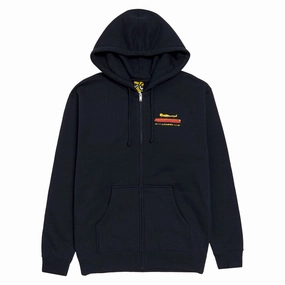 Krooked Koffin Zip Up Hoodie - Navy/Multi Trend Vibe Brushed Fleece Interior