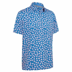 Comfy Choice MultiPly Fabric Callaway Crab Novelty Polo Shirt - Galaxy Blue