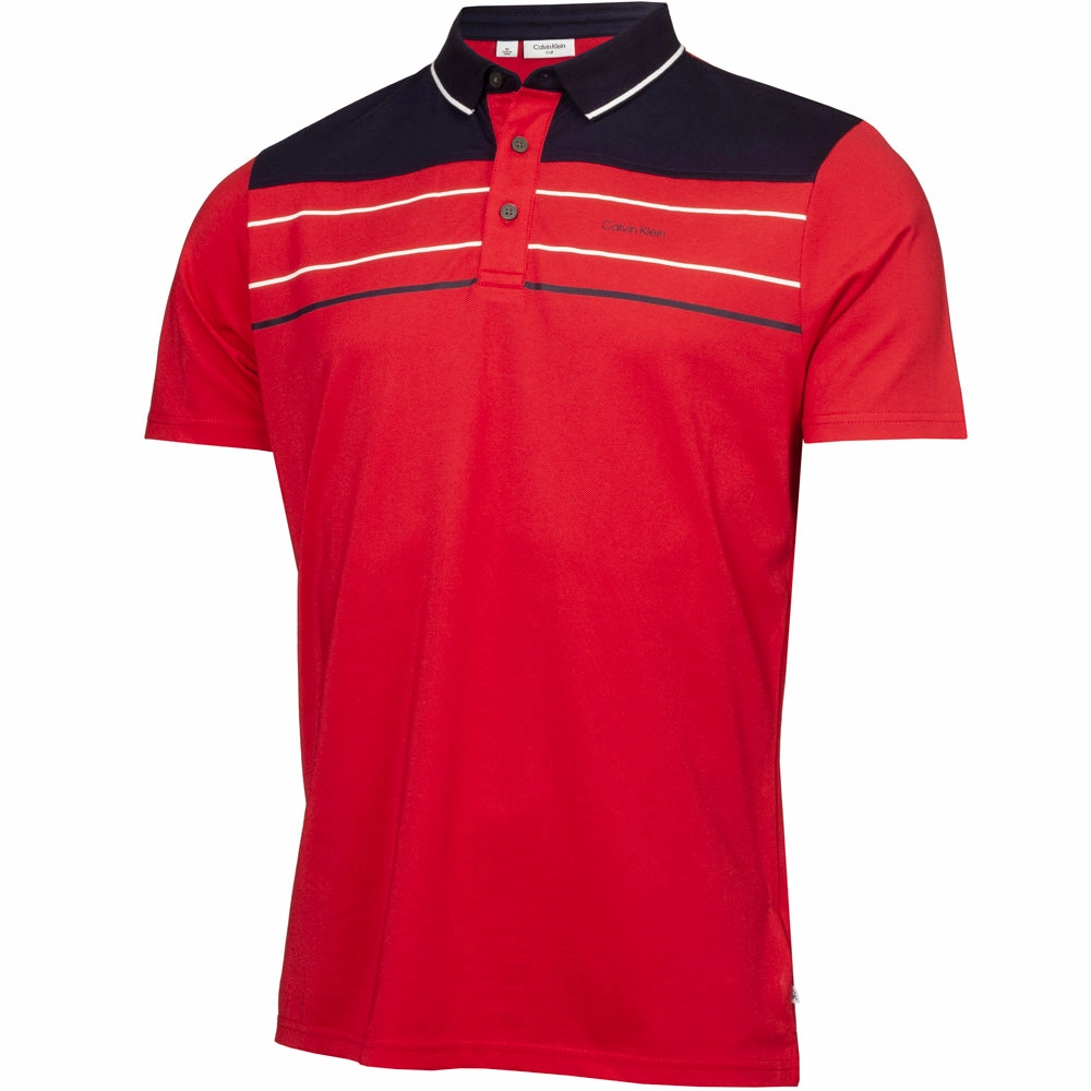 Calvin Klein Eagle Polo Shirt - Red Low Profile Collar