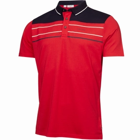 Calvin Klein Eagle Polo Shirt - Red Low Profile Collar