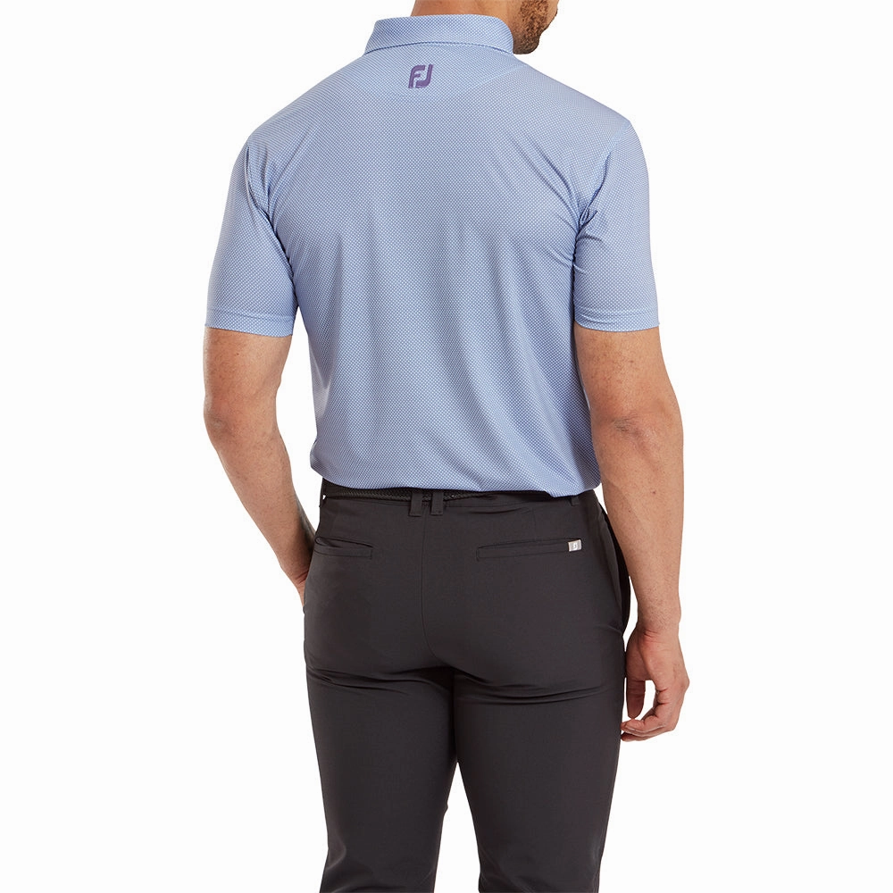 Breezy Design FootJoy Octagon Print Lisle Polo Shirt - Mist