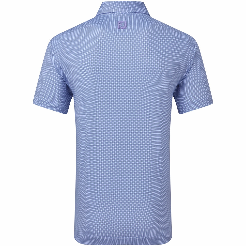 FootJoy Octagon Print Lisle Polo Shirt - Mist Functional Style