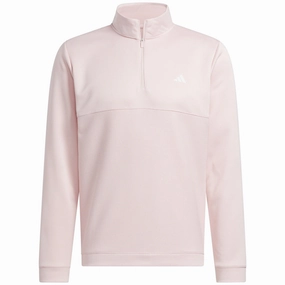 adidas Ultimate365 Textured 1/4 Zip Pullover - Sandy Pink wedding guest wear