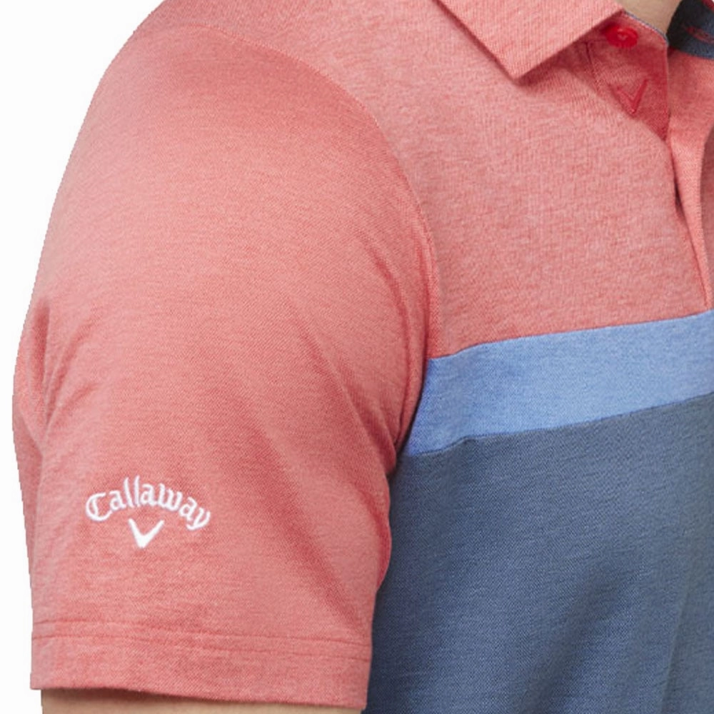 Callaway Soft Touch Colour Block Polo Shirt - Teaberry Heather Flexible Neckline Holiday Style
