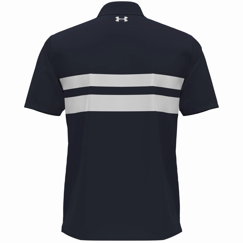 Under Armour Playoff 3.0 Stripe Polo Shirt - Midnight Navy/White Anti Odor Treatment