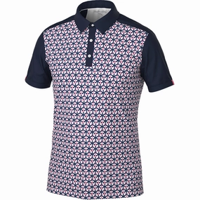 Galvin Green Mio Polo Shirt - Camelia Rose/Navy Smart Fashion