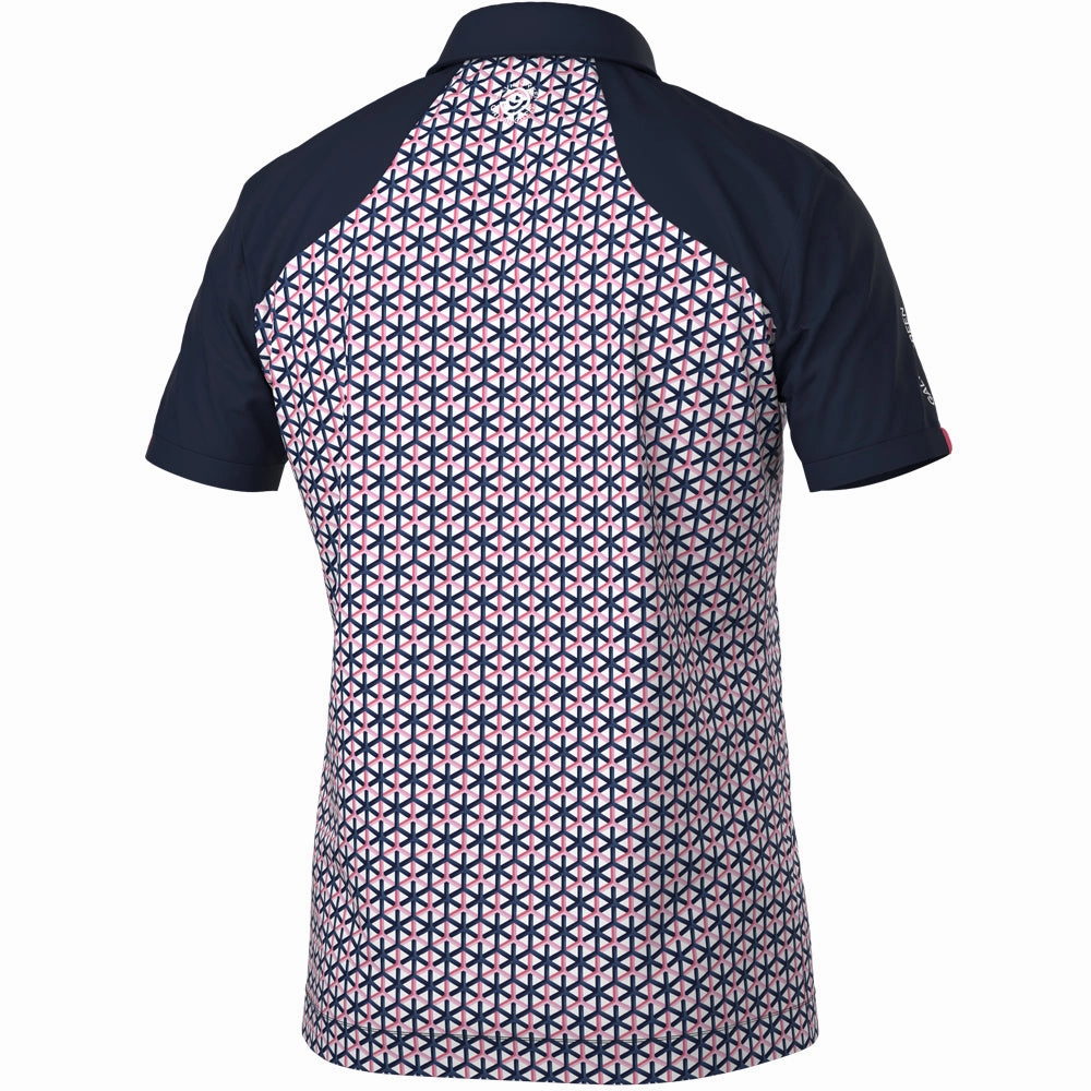 StretchReinforcedArmholes Galvin Green Mio Polo Shirt - Camelia Rose/Navy