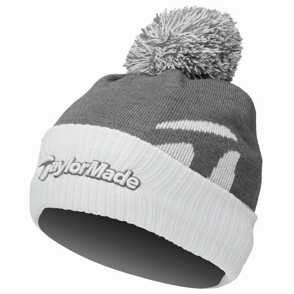 Classic Style TaylorMade Bobble Beanie - Charcoal/Heather