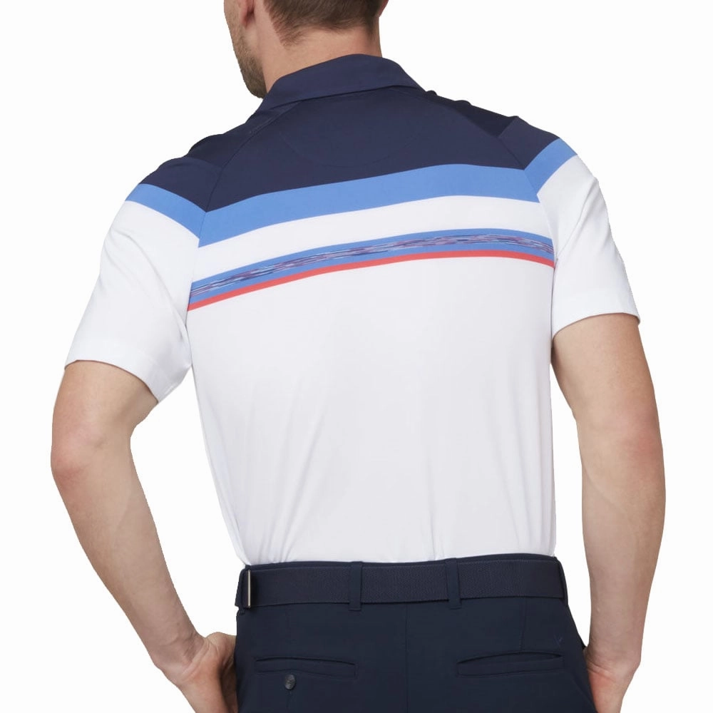 Stylish Fit Callaway Space Dye Block Polo Shirt - Peacoat