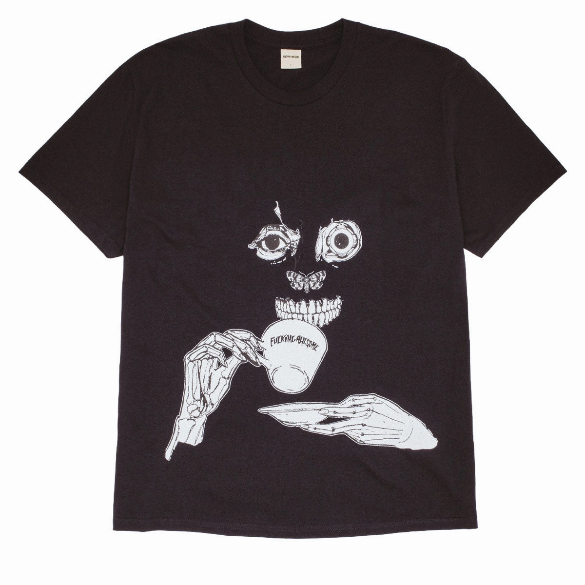 Timeless Look Temperature Regulating Fabric Fucking Awesome Teethface T-Shirt - Black