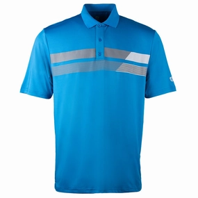Moisture wicking Island Green Asymmetric Print Polo Shirt - Marine